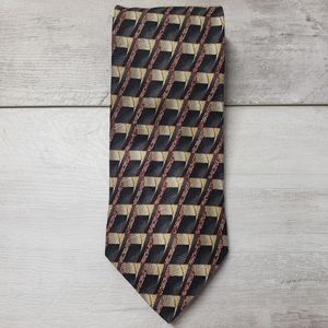 Today's Man Made in Italy Necktie 100% Silk Geometric Menswear Preppy Retro Tie